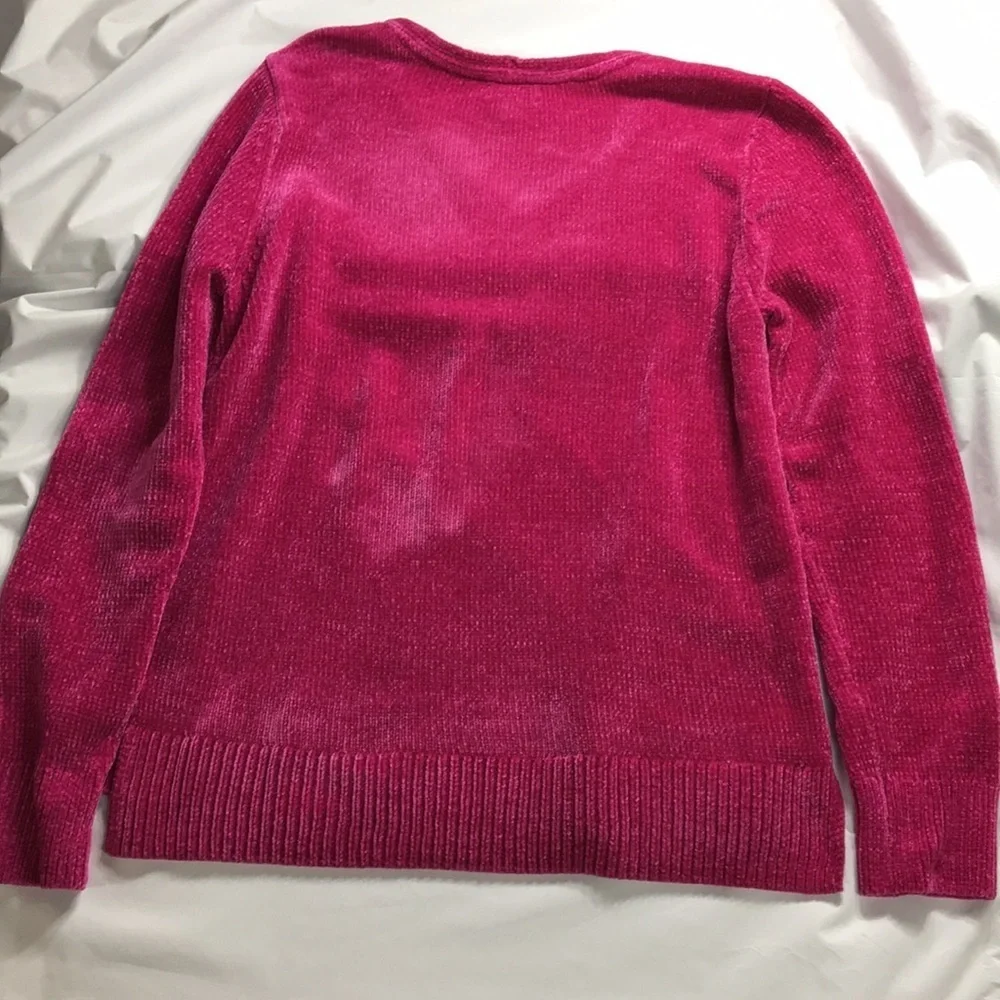 Maison Jules Women’s Chenille Ripe Raspberry Sweater Size XL NEW with Tags